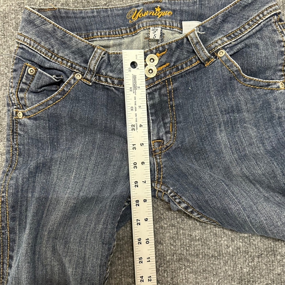 Younique Capri Jeans Womens Size 5 Blue Denim Low Rise Cropped Flap Pocket - Picture 6 of 8